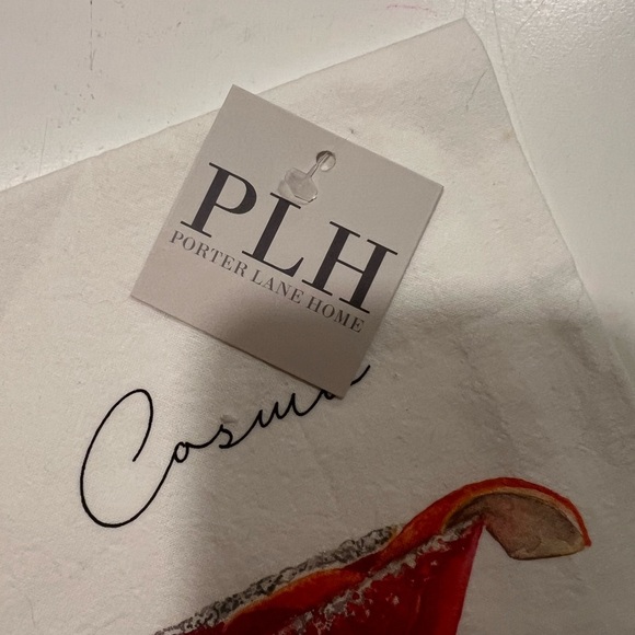 Tea Towel Porter Lane Home Cosmopolitan Recipe White Pink handcrafted home decor - Picture 3 of 6